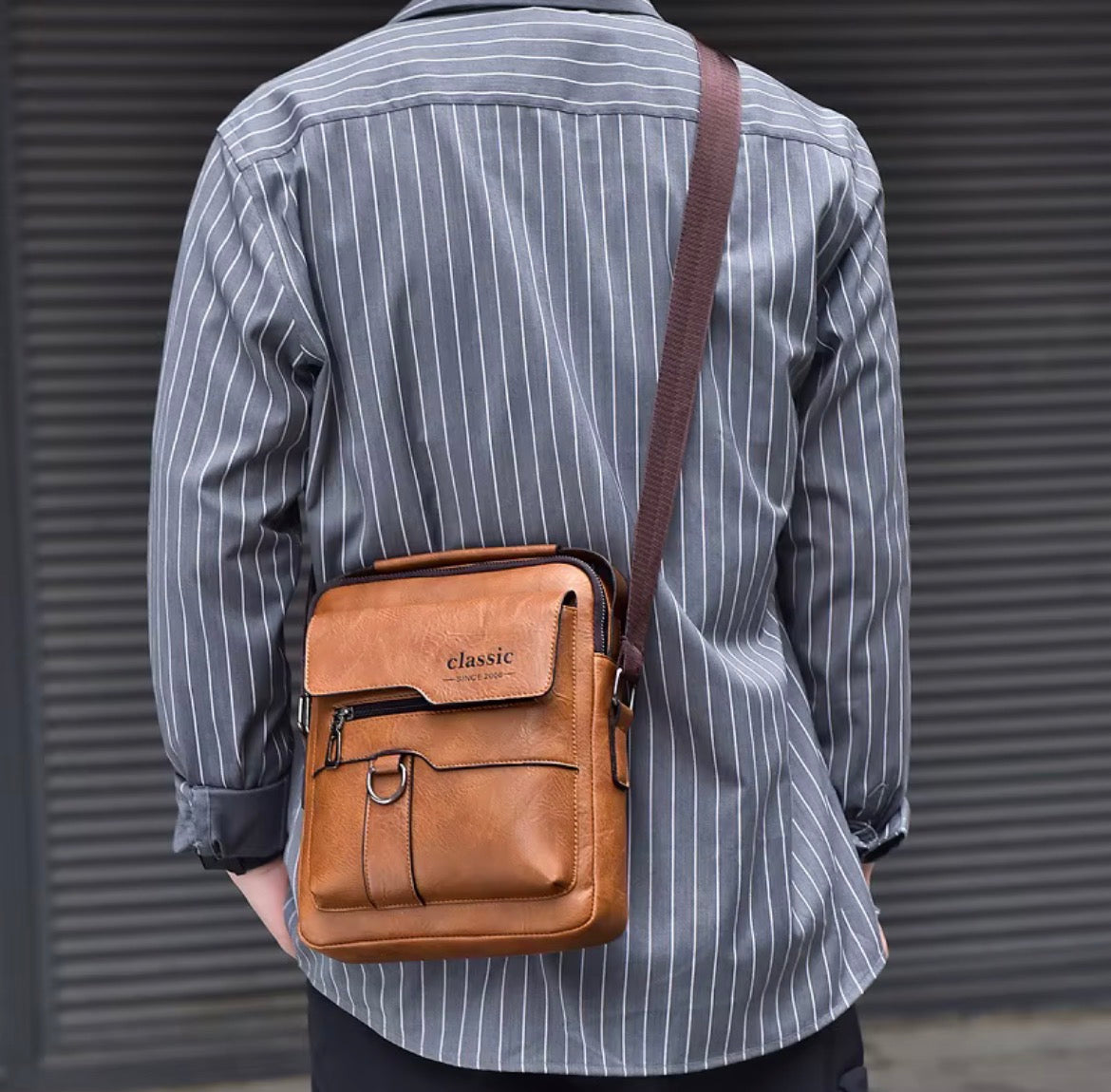 Luxury Brand Men Crossbody Bag Leather Shoulder Bag