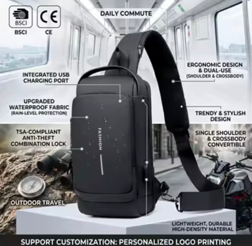 Men Crossbody Bag Anti-Theft Shoulder Bag